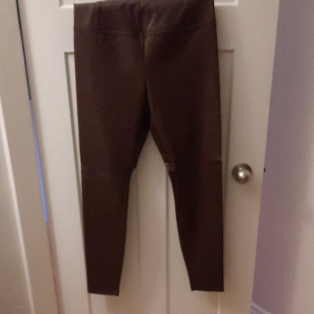 RW&CO. Brown Faux Leather Pants